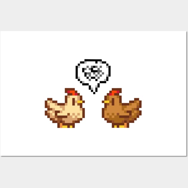 Stardew Valley Unhappy Chickens Wall Art by r9440